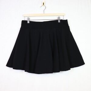 DJT Black Textured Crepe Flared Skater Skort XXL